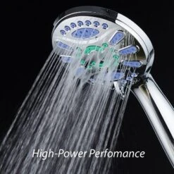 Six Setting Elite High Pressure Ultra Luxury Handheld Shower Head Chrome - AquaDance