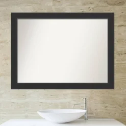 43" X 32" Non-Beveled Corvino Wood Bathroom Wall Mirror Black - Amanti Art -Bathroom Accessories Store GUEST 2b3e266b 4597 4962 b286 262b8ba9f9d3