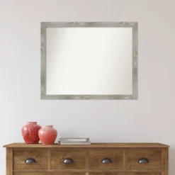 31" X 25" Non-Beveled Dove Square Bathroom Wall Mirror Gray Wash - Amanti Art -Bathroom Accessories Store GUEST 2ccc4ef1 e4c9 457b 939a 5778a98bb57a