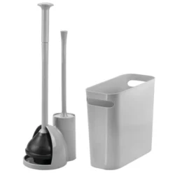 MDesign 3 Piece Plastic Bathroom Set, Bowl Brush/Plunger And Trash Can -Bathroom Accessories Store GUEST 2dd28916 0041 4211 bb2a 56e0ced672a9