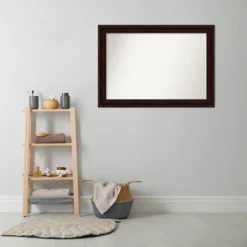41" X 29" Non-Beveled Bathroom Wall Mirror Coffee Bean Brown - Amanti Art -Bathroom Accessories Store GUEST 303c04b1 c464 464b 926f f4faf5b6ad84