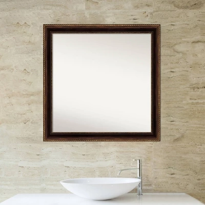 30" X 30" Non-Beveled Corded Bathroom Wall Mirror Bronze - Amanti Art 7 30" X 30" Non-Beveled Corded Bathroom Wall Mirror Bronze - Amanti Art - Image 5