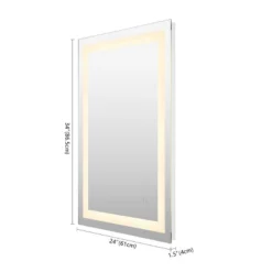 Remy Rectangular Frameless Anti-Fog Aluminum Front-lit Tri-color LED Bathroom Vanity Mirror With Smart Touch Control - JONATHAN Y -Bathroom Accessories Store GUEST 30dd7975 f036 4750 803c 7f146756fbae