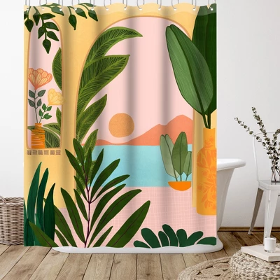 Americanflat 71" X 74" Shower Curtain, Ocean View 2 By Modern Tropical 4 Americanflat 71" X 74" Shower Curtain, Ocean View 2 By Modern Tropical - Image 2