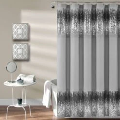 Single Shimmer Sequins Shower Curtain - Lush Décor -Bathroom Accessories Store GUEST 34d4f0df e4c9 46e8 bebe 2d5049b48def
