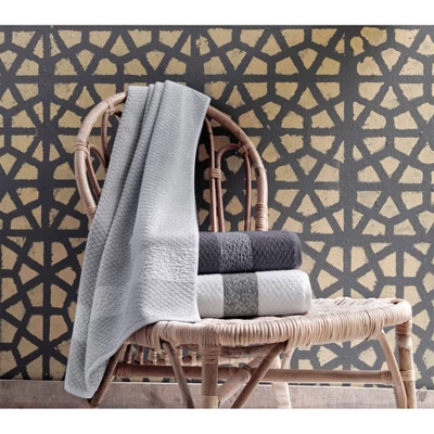 4pc Anton Turkish Cotton Bath Towel Set Blue - Enchante Home 4 4pc Anton Turkish Cotton Bath Towel Set Blue - Enchante Home - Image 2