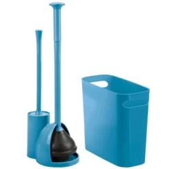 MDesign 3 Piece Plastic Bathroom Set, Bowl Brush/Plunger And Trash Can -Bathroom Accessories Store GUEST 3658252d c493 4b8d 870e e5d049fe5531