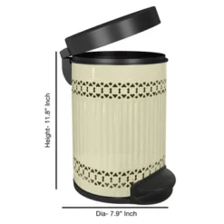Laser Cut Ivory Step Garbage Trash Can & Toilet Brush Holder With Lid Ivory - Nu Steel -Bathroom Accessories Store GUEST 36bc1d14 259f 4867 bd31 00a06aa28354