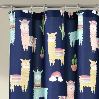 72"x72" Make A Wish Southwest Llama Cactus Shower Curtain Single - Lush Décor 3 72"x72" Make A Wish Southwest Llama Cactus Shower Curtain Single - Lush Décor