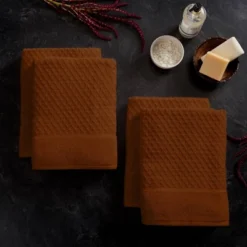 4pc Cotton Diamond Textured Bath Towel Set - Isla Jade -Bathroom Accessories Store GUEST 38095452 3be6 41d2 a679 12c458dd7d2e