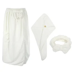 Unique Bargains Women's Bath Wrap Towel Body Wrap For Shower Spa Adjustable Robes With Hair Dry Cap Headband 1 Set 20 Unique Bargains Women's Bath Wrap Towel Body Wrap For Shower Spa Adjustable Robes With Hair Dry Cap Headband 1 Set -Bathroom Accessories Store GUEST 38474ce6 7e55 4692 a276 abeb241677b8
