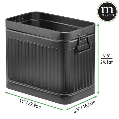 MDesign Metal Compact Toilet Bowl Brush And Wastebasket Combo, Set Of 2, Black 9 MDesign Metal Compact Toilet Bowl Brush And Wastebasket Combo, Set Of 2, Black - Image 7