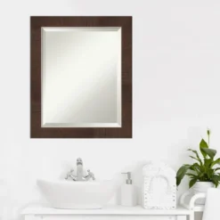 Wildwood Framed Bathroom Vanity Wall Mirror Brown - Amanti Art -Bathroom Accessories Store GUEST 3900c216 1a13 4fc8 9424 dd624fa0c8f9