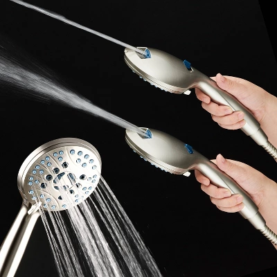 High Pressure 50 Mode Rain And Handheld Three Way Shower Head Combo Nickel - Aquabar 6 High Pressure 50 Mode Rain And Handheld Three Way Shower Head Combo Nickel - Aquabar - Image 4