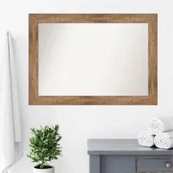 42" X 30" Non-Beveled Owl Wood Bathroom Wall Mirror Brown - Amanti Art -Bathroom Accessories Store GUEST 3a6c738b cc1c 4ef5 908a e576a23ca0d4