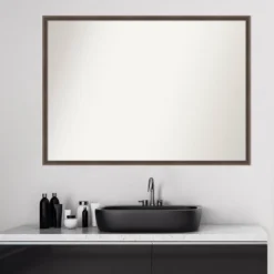 39" X 28" Non-Beveled Hardwood Wedge Wood Bathroom Wall Mirror Mocha Brown - Amanti Art 16 39" X 28" Non-Beveled Hardwood Wedge Wood Bathroom Wall Mirror Mocha Brown - Amanti Art -Bathroom Accessories Store GUEST 3ac652ea 2711 4fa4 a1b1 e6ac9f71146b