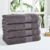4pc Feather Touch Cotton Bath Towel Set Charcoal - Trident Group -Bathroom Accessories Store GUEST 3c653df4 ecf3 4963 8701 d1407f02994b