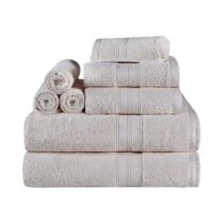 8 Piece Assorted Bath Towel Set, Rayon From Bamboo And Cotton, Ultra-Soft Plush Quick Drying, Solid Terry Towels With Dobby Border By Blue Nile Mills -Bathroom Accessories Store GUEST 3d57199d 75c9 4fa0 bd03 d50e468ae1ec