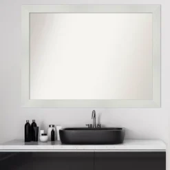 43" X 32" Non-Beveled Mosaic Bathroom Wall Mirror White - Amanti Art -Bathroom Accessories Store GUEST 3db1d095 5006 4ac2 b8f4 be824120021b