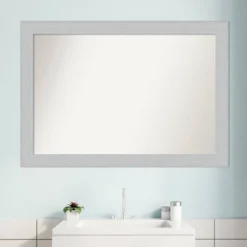40" X 28" Non-Beveled Shiplap White Wood Bathroom Wall Mirror - Amanti Art -Bathroom Accessories Store GUEST 3dea5ee8 9d6f 4b78 a830 911596a58efe