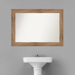 42" X 30" Non-Beveled Owl Wood Bathroom Wall Mirror Brown - Amanti Art -Bathroom Accessories Store GUEST 3e214301 9d7e 48ac 801f 41d05b02f80c