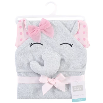 Hudson Baby Infant Girl Cotton Rich Animal Face Hooded Towel, Pink Dots Pretty Elephant, One Size 3 Hudson Baby Infant Girl Cotton Rich Animal Face Hooded Towel, Pink Dots Pretty Elephant, One Size