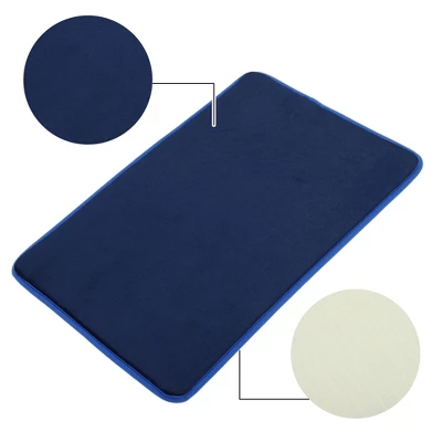 Unique Bargains Solid Color Pattern Bathroom Rugs Polyester Bath Mat Machine Washable Navy Blue 80x50cm 4 Unique Bargains Solid Color Pattern Bathroom Rugs Polyester Bath Mat Machine Washable Navy Blue 80x50cm - Image 2