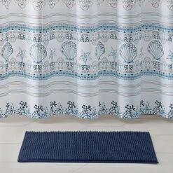 14pc Striped Home Coastal Horizon PEVA Shower Curtain Bath Set Navy - VCNY -Bathroom Accessories Store GUEST 404a69c7 dbdc 4394 b886 a42227edefc0