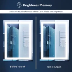 Remy Rectangular Frameless Anti-Fog Aluminum Front-lit Tri-color LED Bathroom Vanity Mirror With Smart Touch Control - JONATHAN Y -Bathroom Accessories Store GUEST 41abba04 5ddc 4570 a6d8 51b618435fad