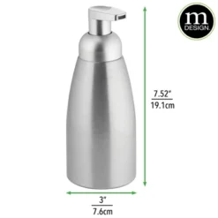 MDesign Aluminum Foaming Soap Dispenser Pump Bottle, 2 Pack - Brushed/Silver -Bathroom Accessories Store GUEST 4657d51a 6a47 4bec a5c5 37f561e8555c