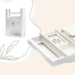 Tranquil Beauty 9" X 27" Bath Caddy With Extendable Wooden Tray For Bathroom - White 7 Tranquil Beauty 9" X 27" Bath Caddy With Extendable Wooden Tray For Bathroom - White -Bathroom Accessories Store GUEST 46f8d446 3260 4f7a 9d33 469ee966da6e