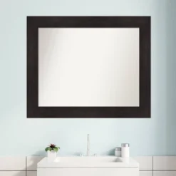 34" X 28" Non-Beveled Bathroom Wall Mirror Espresso Brown - Amanti Art -Bathroom Accessories Store GUEST 48eb896c c47a 49de ba31 c37e08e5f1ac