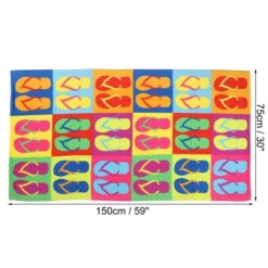 Unique Bargains Soft Absorbent Beach Towel Slippers Pattern Classic Design Colorful 59"x30" For Beach 1 Pcs -Bathroom Accessories Store GUEST 49079daa dffa 4b28 92fa 862f730e83cf