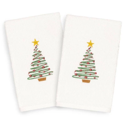 2pk Tree Hand Towel Set White - Linum Home Textiles 3 2pk Tree Hand Towel Set White - Linum Home Textiles