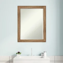 Amanti Art Owl Brown Narrow Petite Bevel Wood Bathroom Wall Mirror 27.5 X 21.5 In. -Bathroom Accessories Store GUEST 49a2a430 d8b4 4123 a4d4 3ae4e37451d5