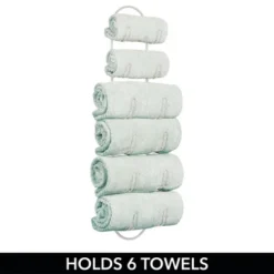 MDesign Metal Wall Mount Bath Towel Storage Organizer Rack, 6 Shelves -Bathroom Accessories Store GUEST 49df4730 be18 468e 8690 8c702291e485