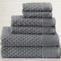 Great Bay Home Cotton Popcorn Textured Quick-Dry Towel Set -Bathroom Accessories Store GUEST 4c5f0a86 92f3 4ac4 aea4 c48d36ef2159