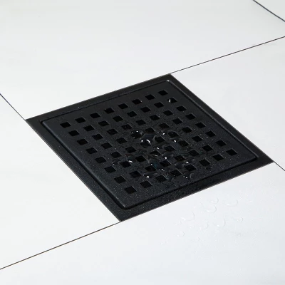 Built Industrial 5.8-Inch Stainless Steel Square Shower Drain Cover For Bathrooms, Showers, And Sinks, Floor Drain With 2 In Bottom Outlet Matte Black 3 Built Industrial 5.8-Inch Stainless Steel Square Shower Drain Cover For Bathrooms, Showers, And Sinks, Floor Drain With 2 In Bottom Outlet Matte Black