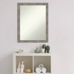 21" X 27" Non-Beveled Marred Wood Bathroom Wall Mirror Pewter - Amanti Art 14 21" X 27" Non-Beveled Marred Wood Bathroom Wall Mirror Pewter - Amanti Art -Bathroom Accessories Store GUEST 5212f9a7 3ae2 44ad 8e8a 542f7c79afe6