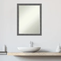Amanti Art Dixie Grey Rustic Petite Bevel Wood Bathroom Wall Mirror 26.25 X 20.25 In. -Bathroom Accessories Store GUEST 53014239 ca51 406f 8433 c946c0273dc8