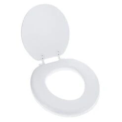 Clorox Wiggle Free Round Soft Cushion Toilet Seat With Easy-Off Hinges  
