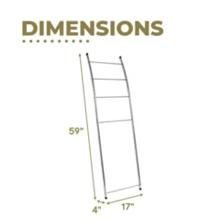 Juvale 59 Inch 4-Rung Wall Leaning Towel Rack, Holder & Stand, Blanket Ladder For Bathroom Decor, Oval Tube Chrome Metal -Bathroom Accessories Store GUEST 5312b8b3 1a5d 4013 ac62 6813ee9ebcee