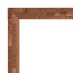 31" X 25" Non-Beveled Fresco Wood Bathroom Wall Mirror Light Pecan Brown - Amanti Art -Bathroom Accessories Store GUEST 542ff4b3 cc79 4b75 b796 759860c77dc8