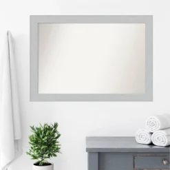 40" X 28" Non-Beveled Shiplap White Wood Bathroom Wall Mirror - Amanti Art -Bathroom Accessories Store GUEST 54355a1b f73b 4808 8e89 fc658e6e76a2