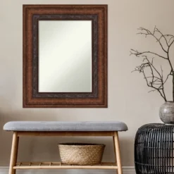 Amanti Art Decorative Bronze Petite Bevel Bathroom Wall Mirror 33.5 X 27.5 In. -Bathroom Accessories Store GUEST 558ab67c adf7 4804 ad88 168af0a67ada
