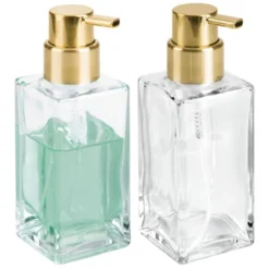 MDesign Glass Refillable Foaming Soap Pump, 2 Pack -Bathroom Accessories Store GUEST 55b97baa efcc 4ef8 82d7 34d864d8f76d