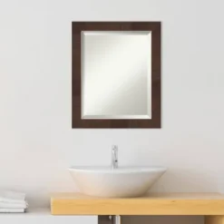 Wildwood Framed Bathroom Vanity Wall Mirror Brown - Amanti Art -Bathroom Accessories Store GUEST 5638ef01 e440 4175 8552 e7cce250815f