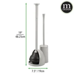 MDesign 3 Piece Plastic Bathroom Set, Bowl Brush/Plunger And Trash Can -Bathroom Accessories Store GUEST 5ac51caf bb7c 4a96 9229 2a8ac188225e