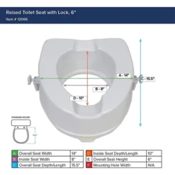 Drive Medical Safe Comfortable Polypropylene Raised Elevated Toilet Seat With Universal Fit And Stable Dual Locking Mechanism, White -Bathroom Accessories Store GUEST 5afdfb9b a715 472f 976e ba4631b8465d