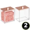 MDesign Square Storage Apothecary Jar For Bathroom, 2 Pack -Bathroom Accessories Store GUEST 5bd938c7 f2db 47bf 85f5 9c36f5d36e93